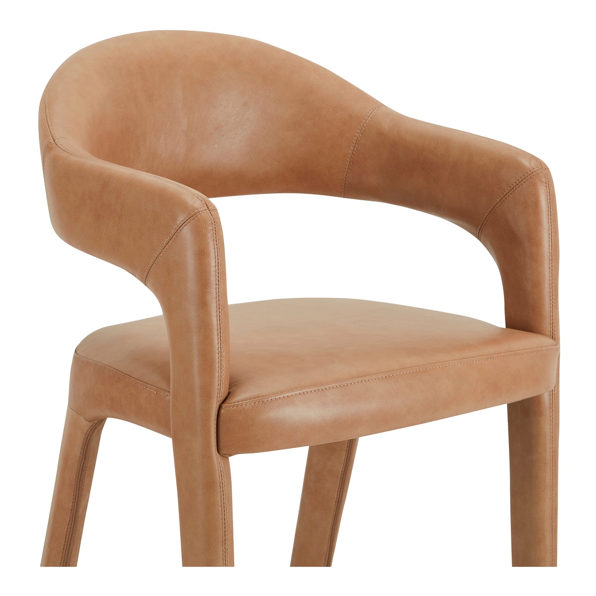 Martens Brown Leather Bar Stool - Ornate Home