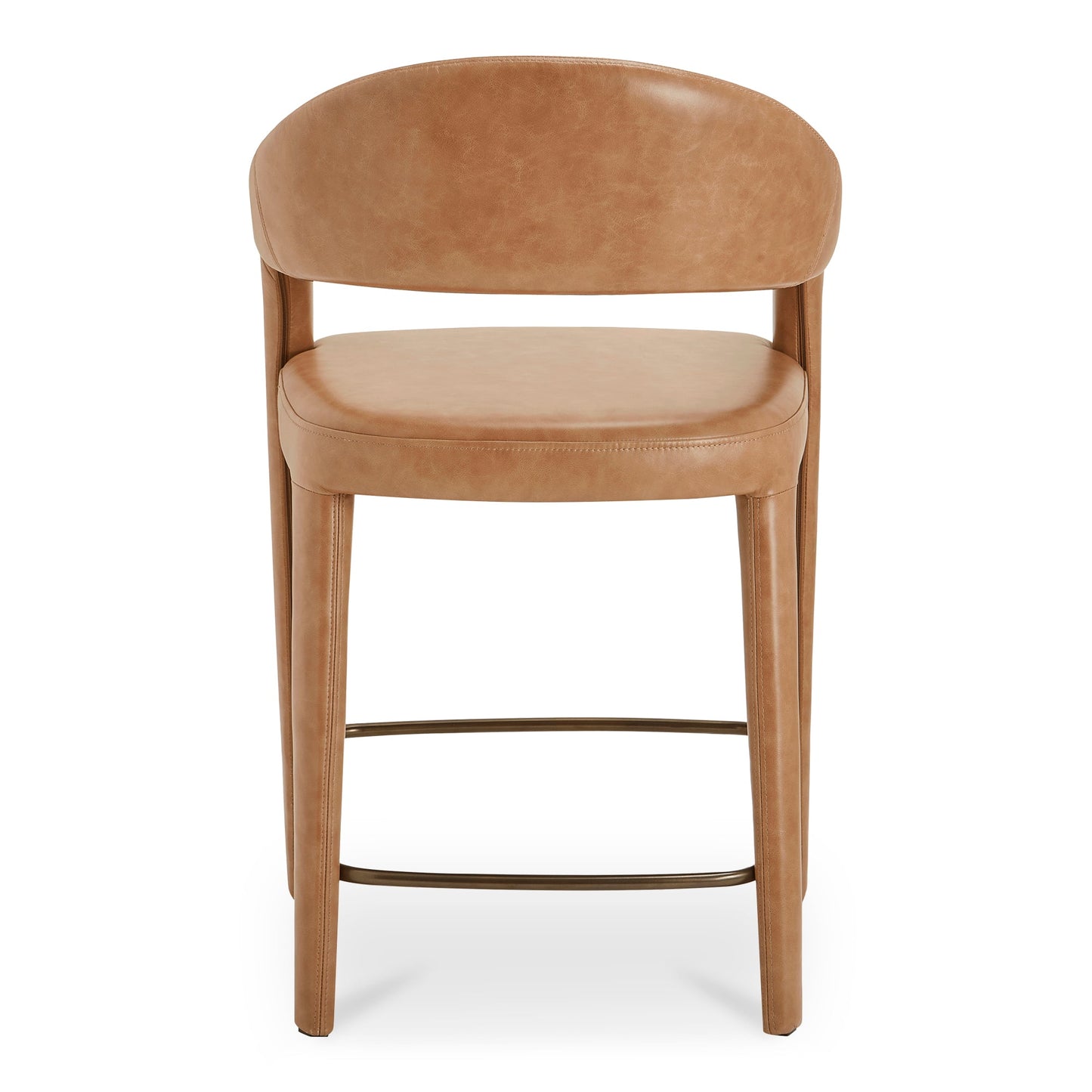 Martens Brown Leather Counter Stool - Ornate Home