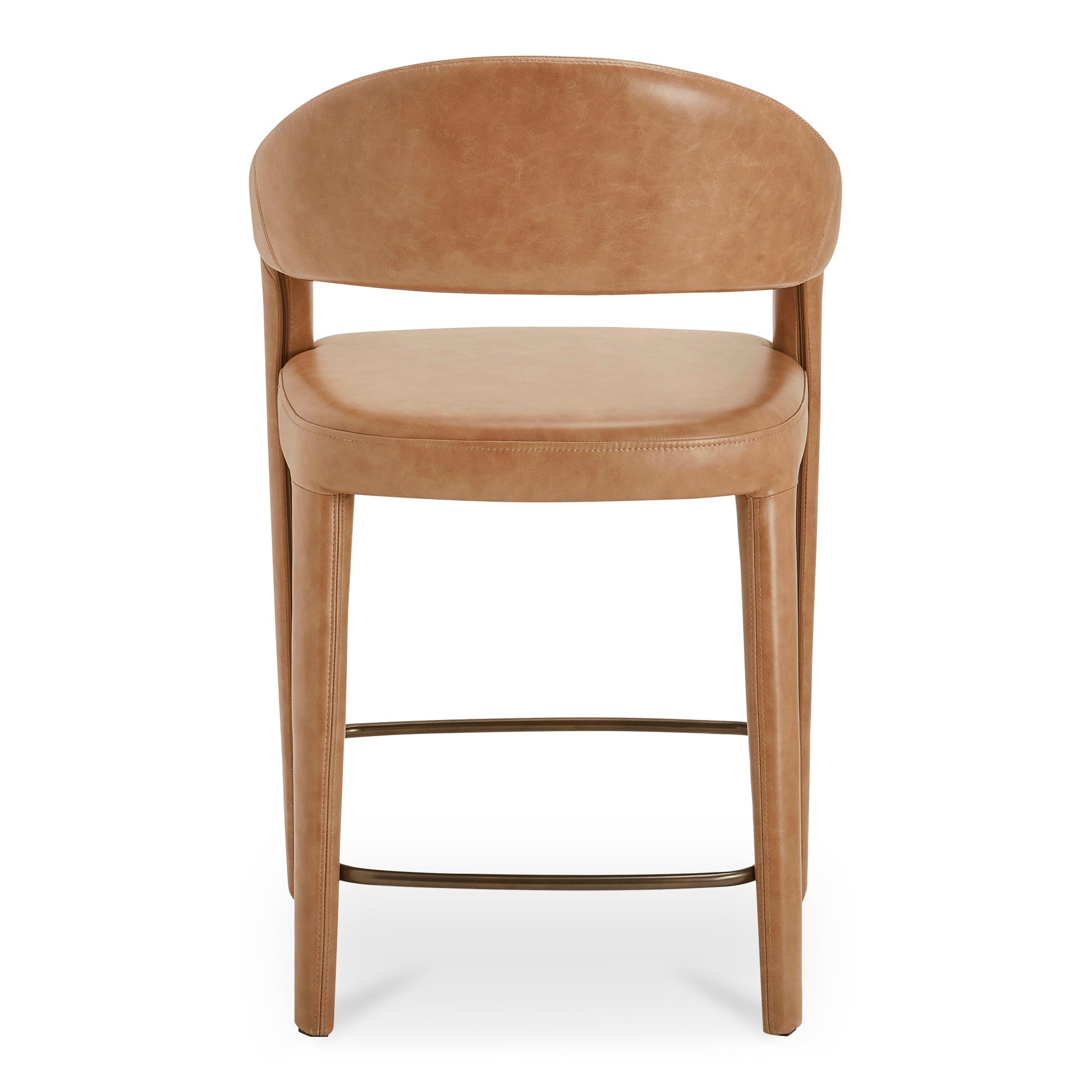 Martens Brown Leather Counter Stool - Ornate Home