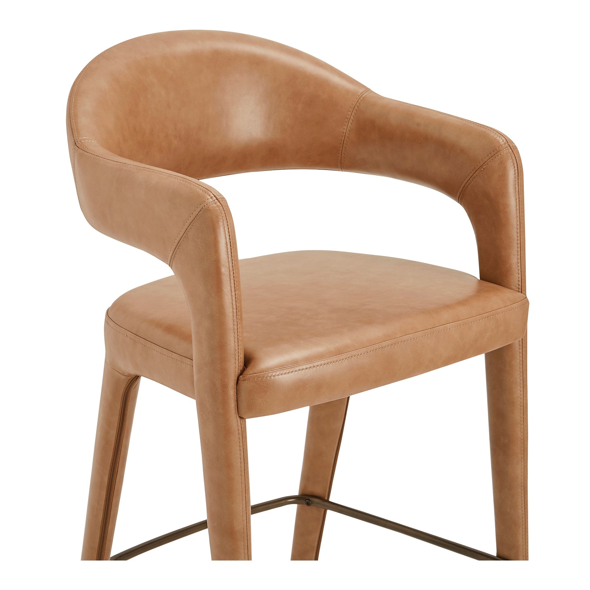 Martens Brown Leather Counter Stool - Ornate Home