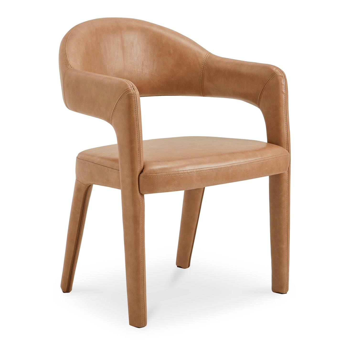 Martens Brown Leather Dining Chair - Ornate Home