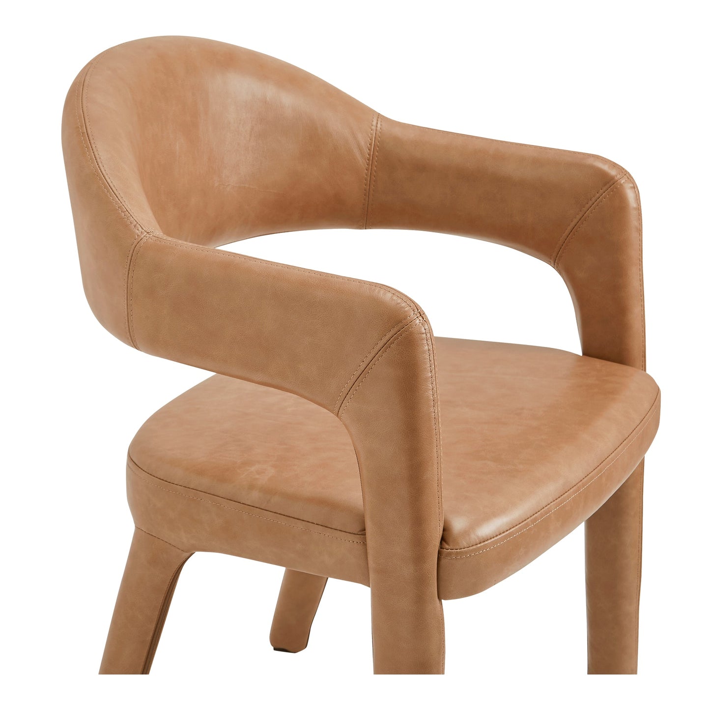 Martens Brown Leather Dining Chair - Ornate Home