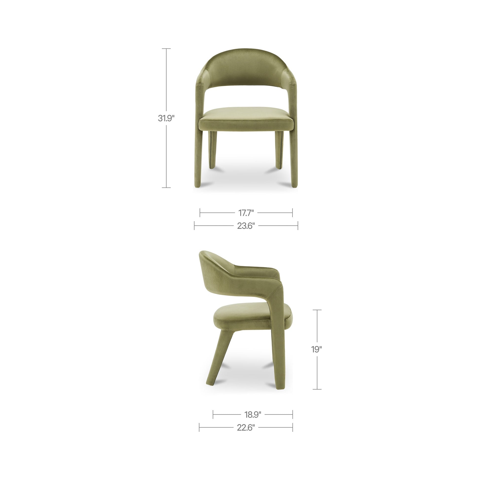 Martens Green Dining Chair Velvet - Ornate Home