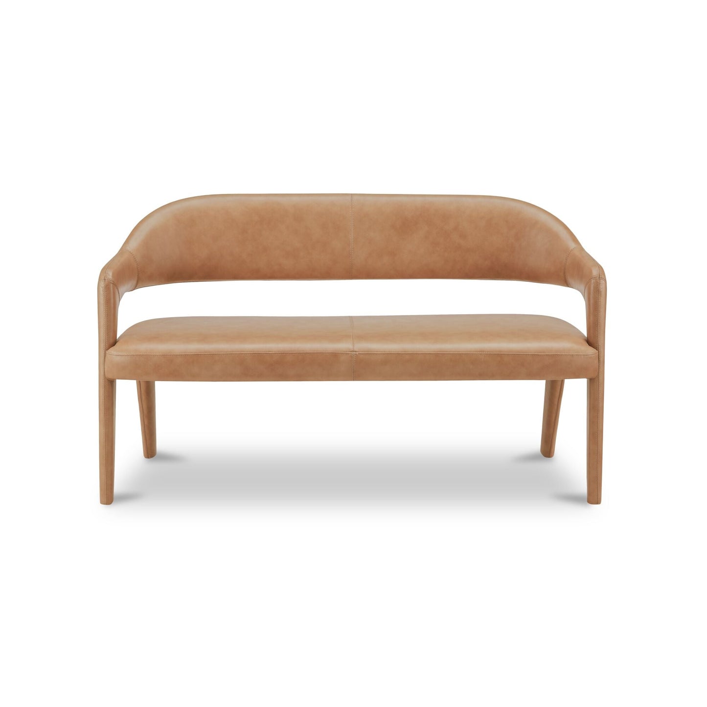 Martens Tan Leather Dining Bench - Ornate Home