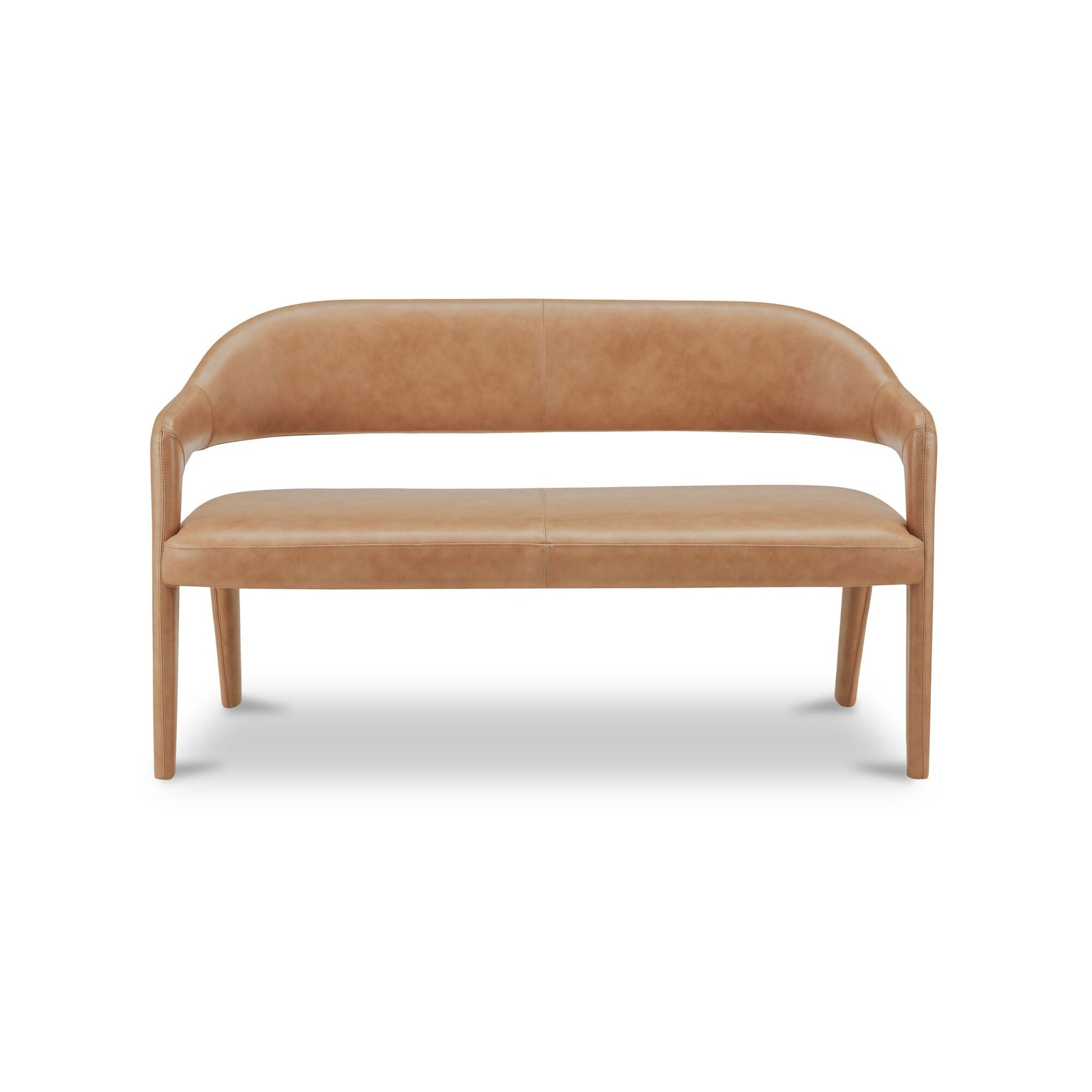 Martens Tan Leather Dining Bench - Ornate Home