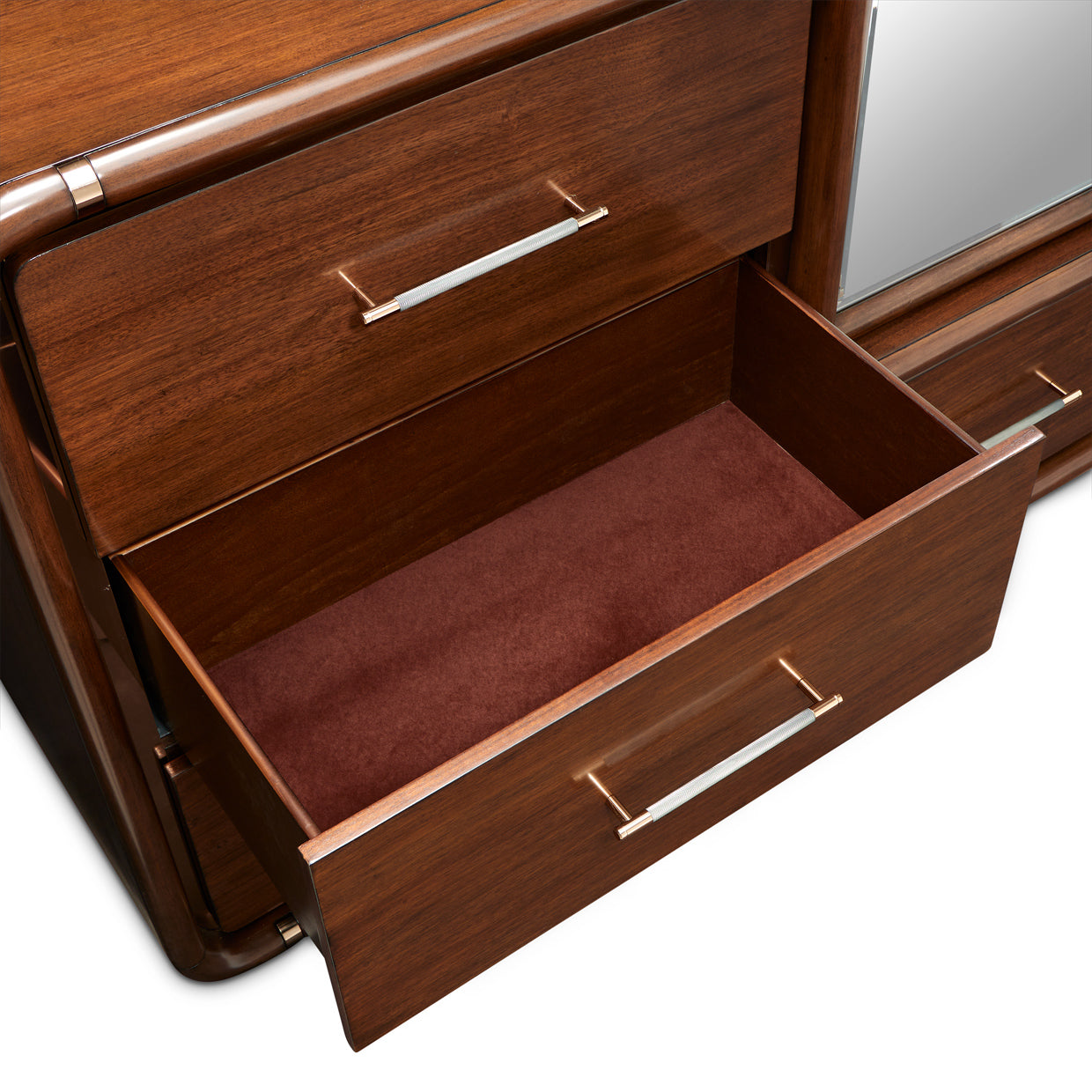 Mason Park Umber Offset Chest with Storage Mirror - Ornate Home