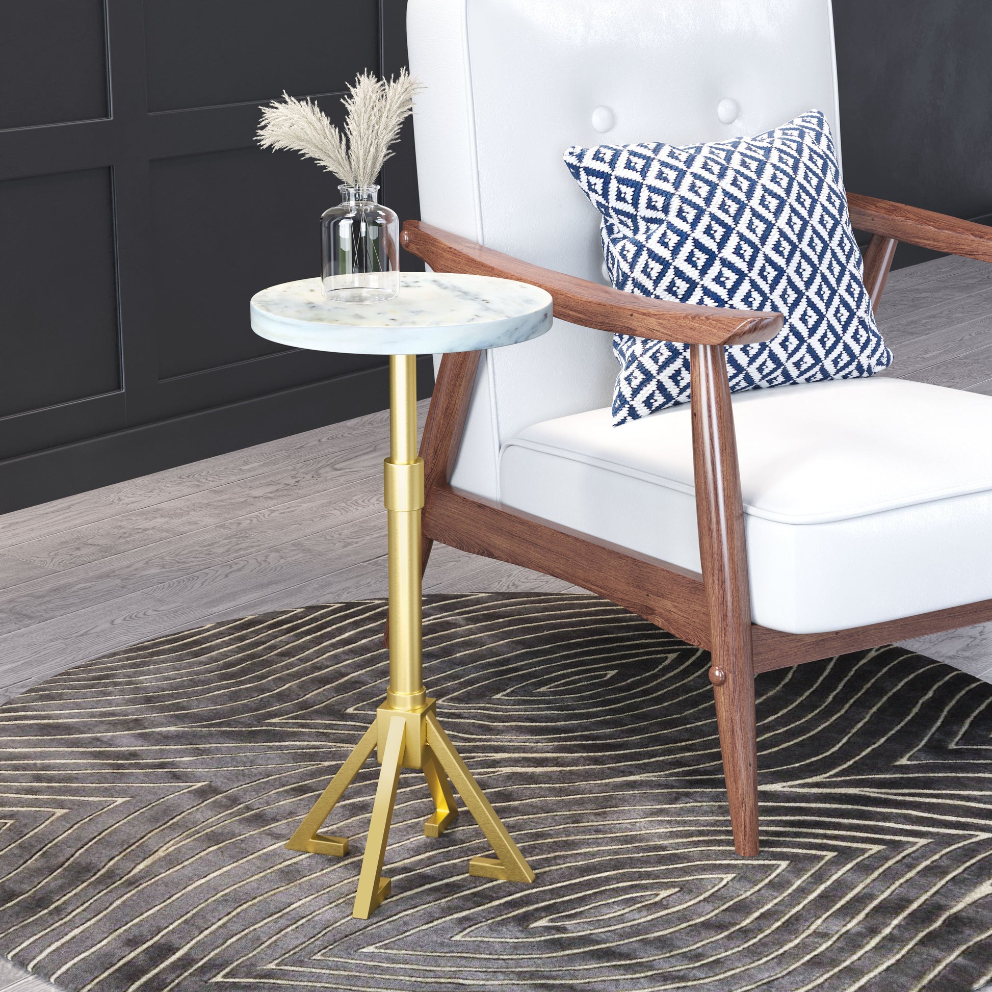 Maurice White & Gold Side Table - Ornate Home