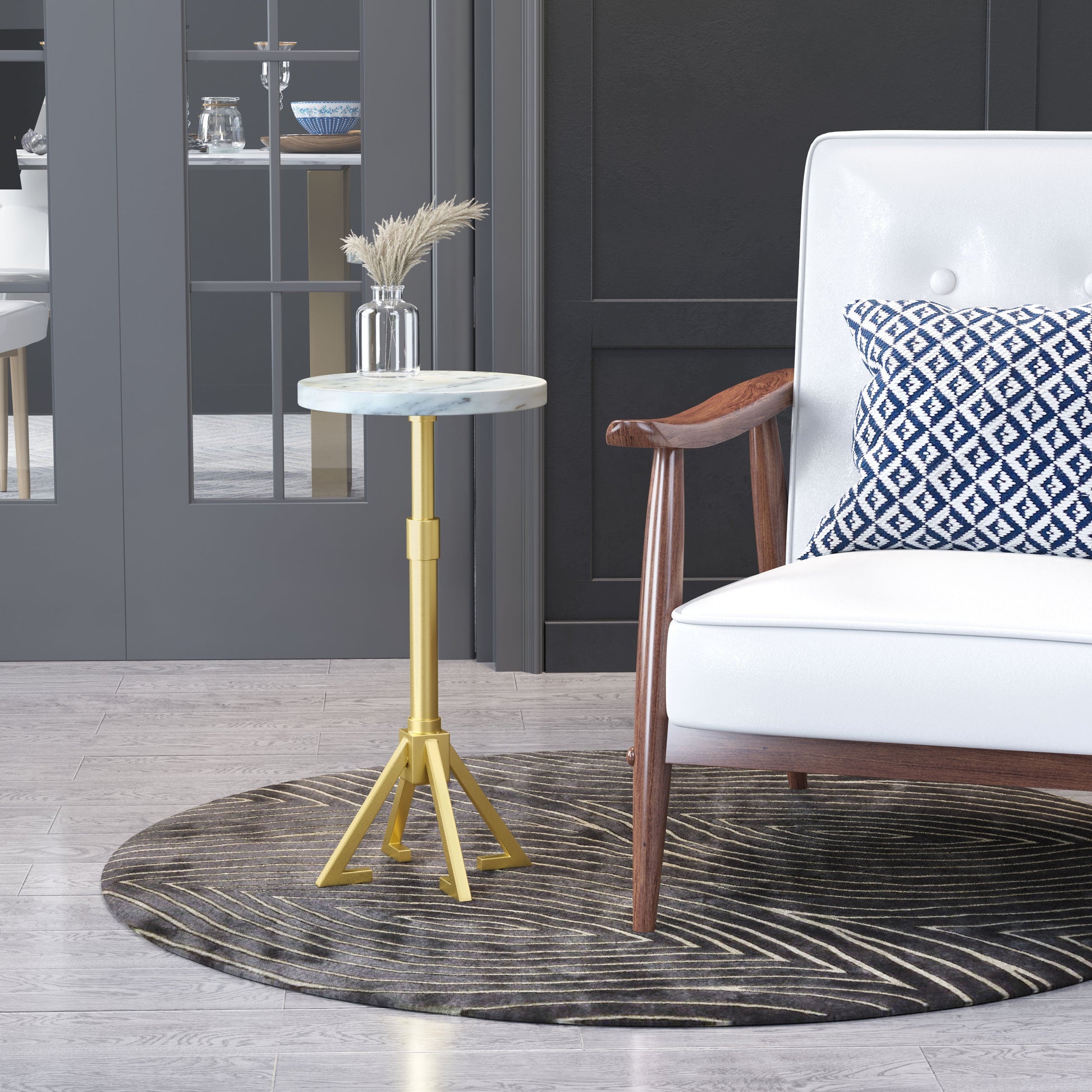 Maurice White & Gold Side Table - Ornate Home