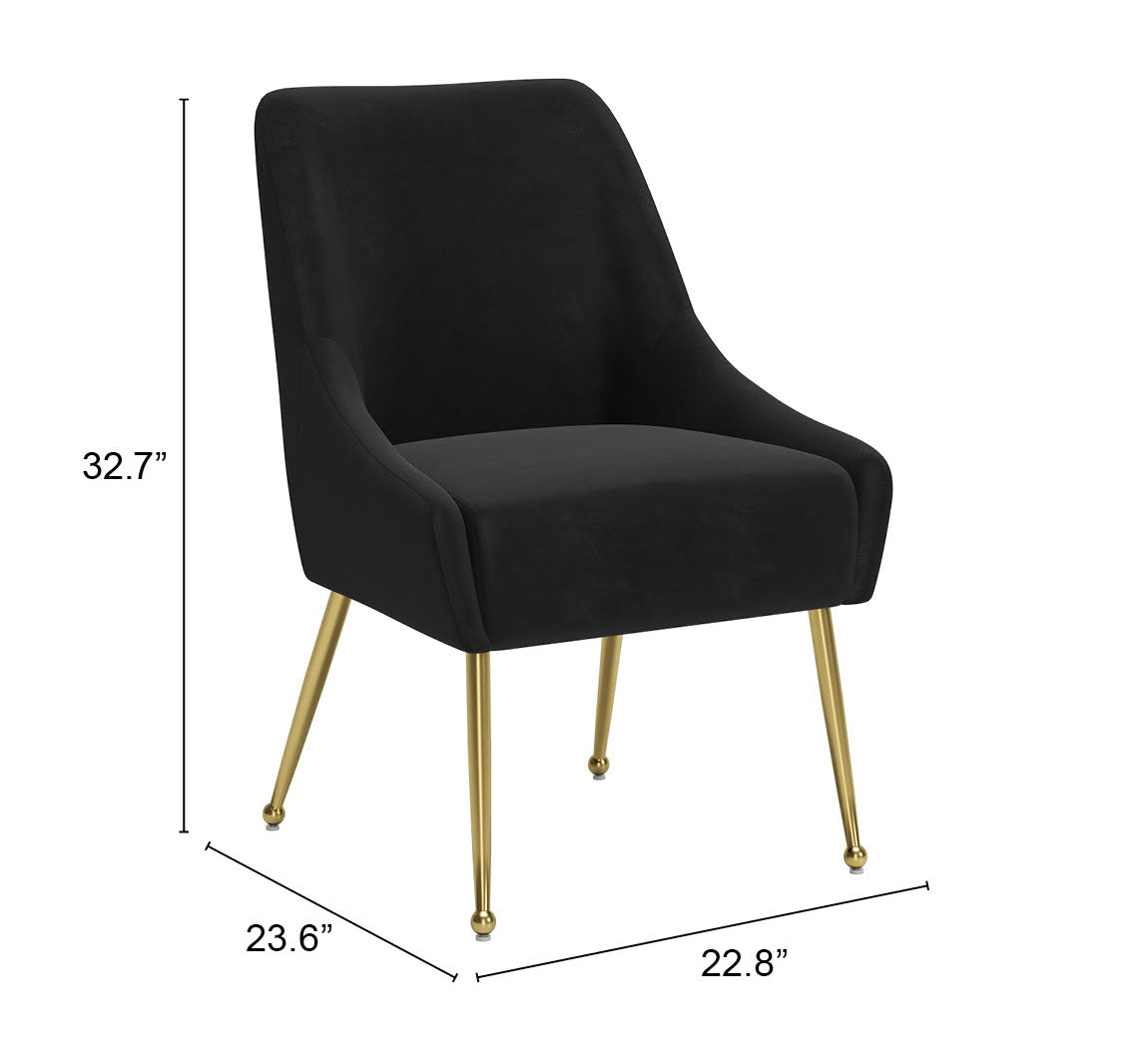 Maxine Black & Gold Dining Chair - Ornate Home
