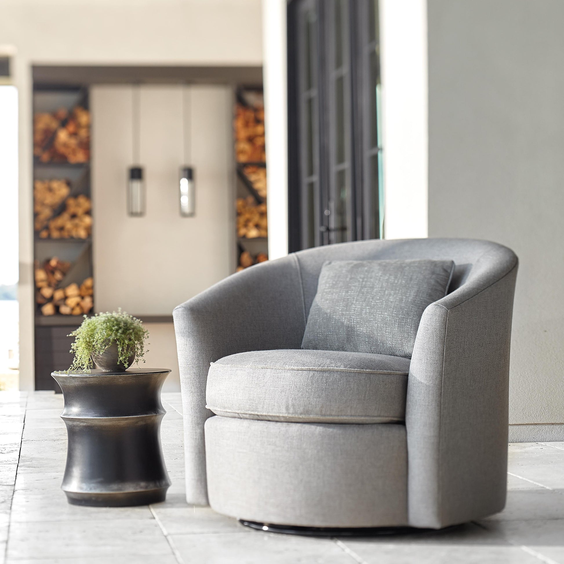 Maya Black Outdoor Accent Table - Ornate Home