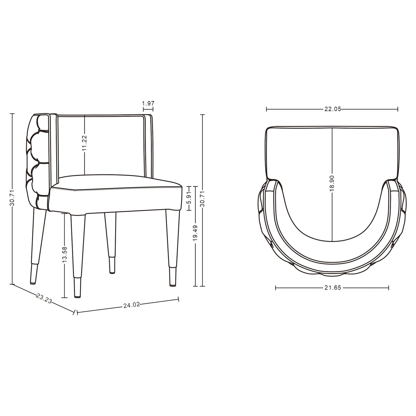 Maya Dining Chair in Grey (set of 2) - Ornate Home