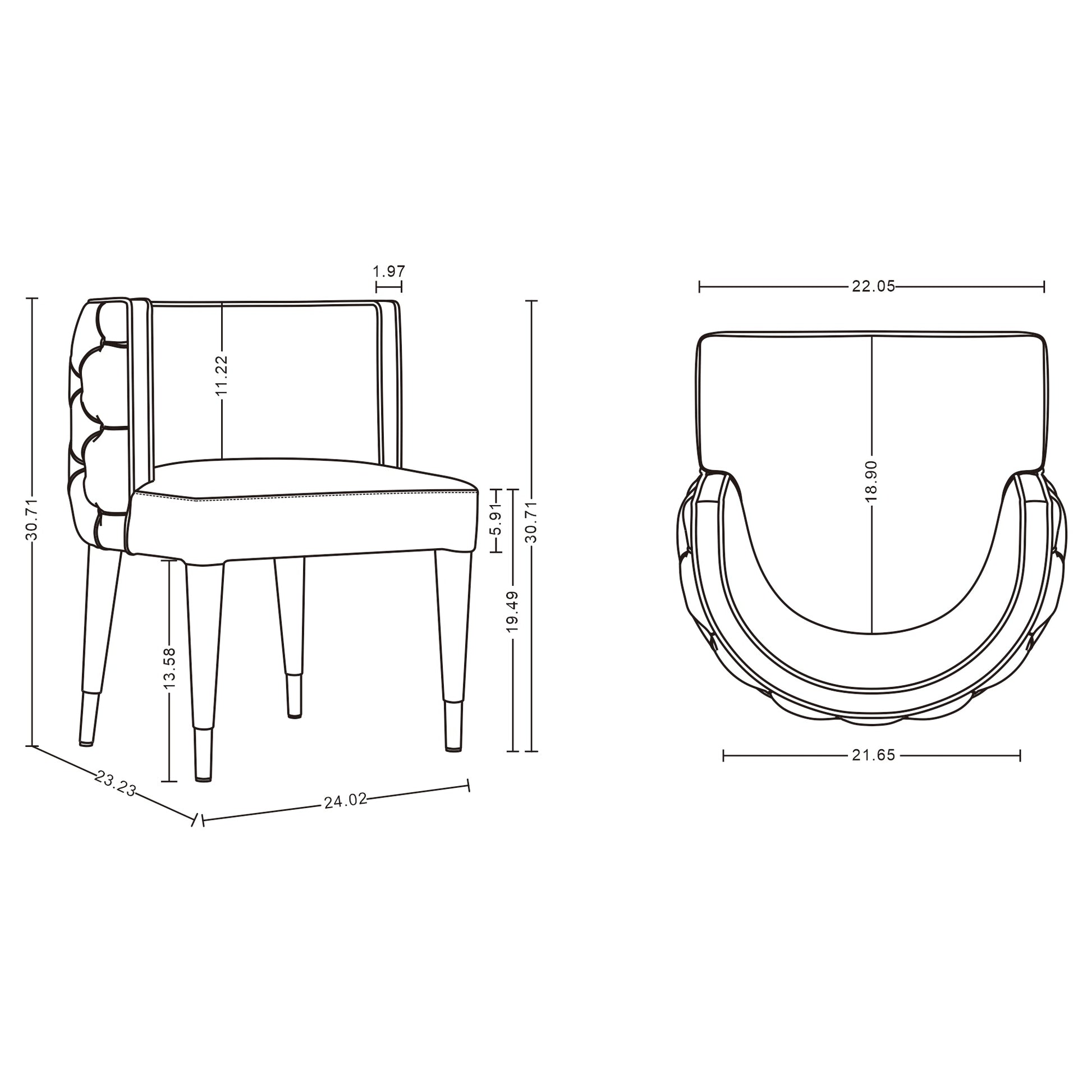 Maya Dining Chair in Nude (set of 2) - Ornate Home