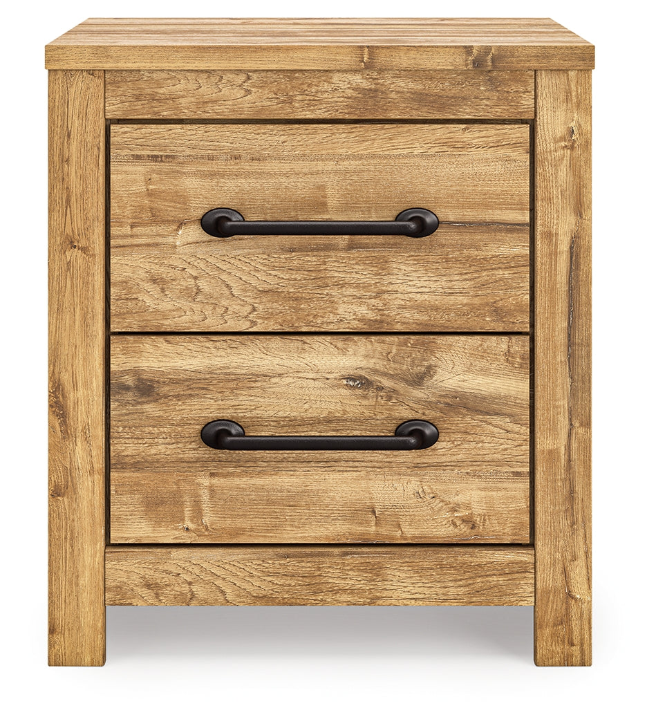Maystonna Brown Two Drawer Night Stand- Viva Furn