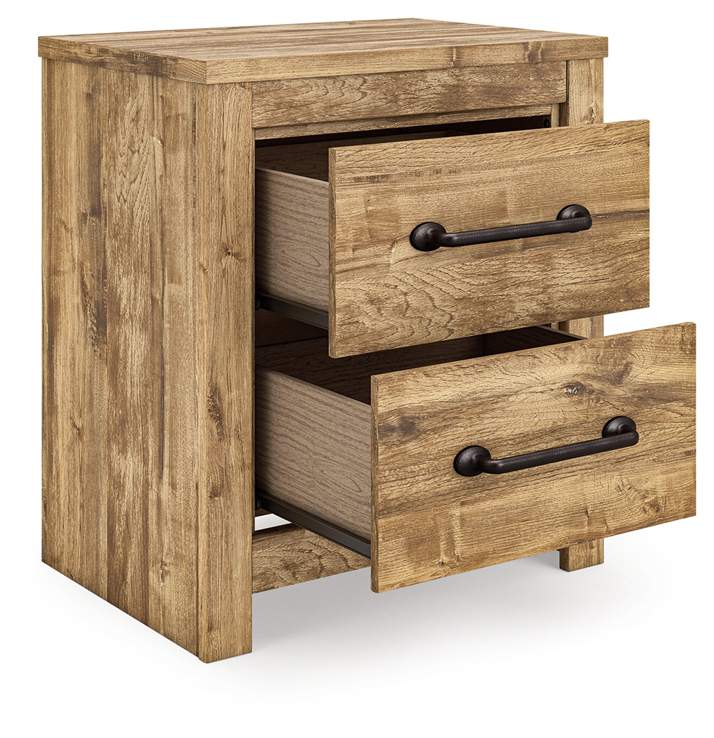 Maystonna Brown Two Drawer Night Stand- Viva Furn