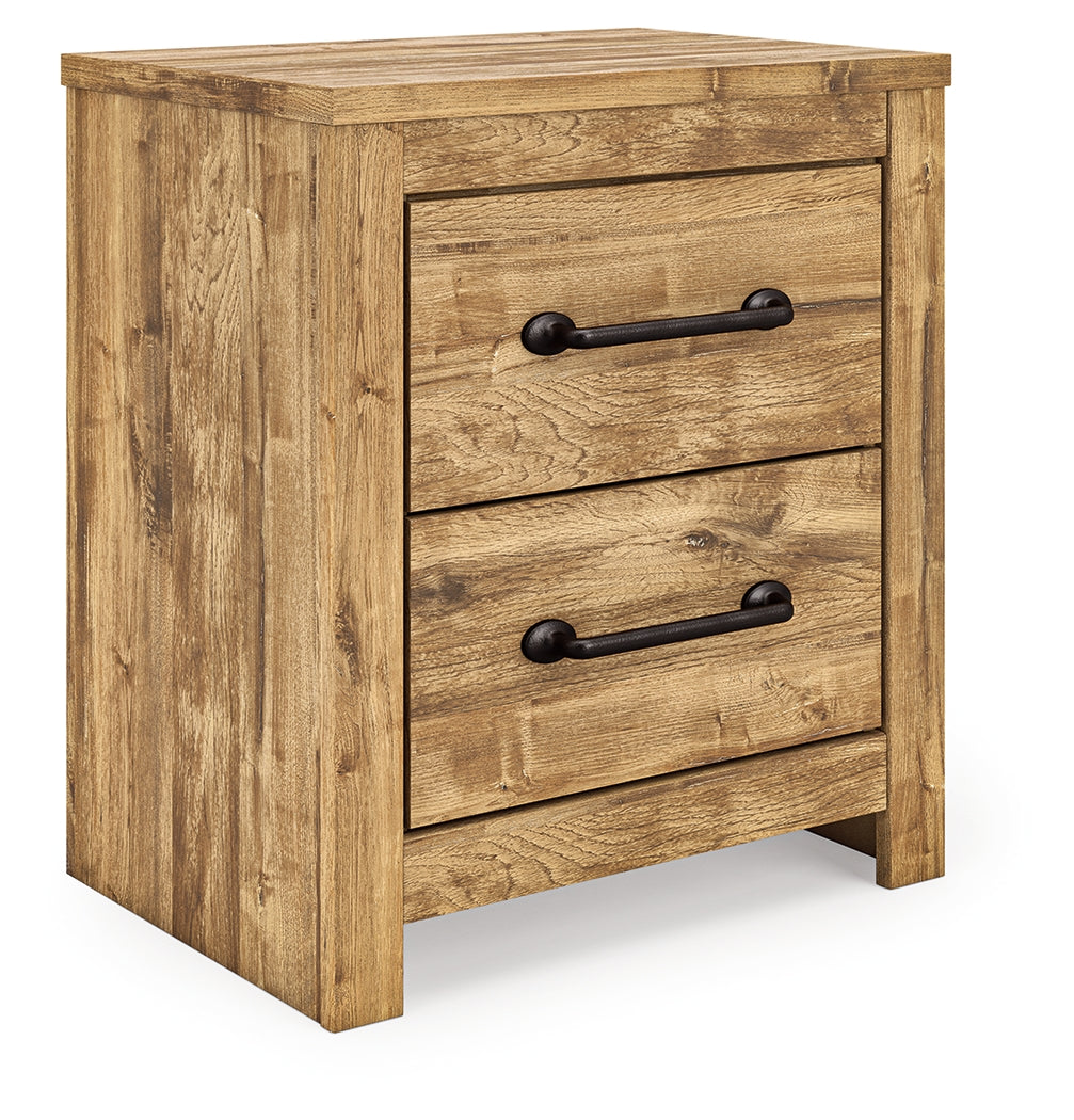 Maystonna Brown Two Drawer Night Stand- Viva Furn
