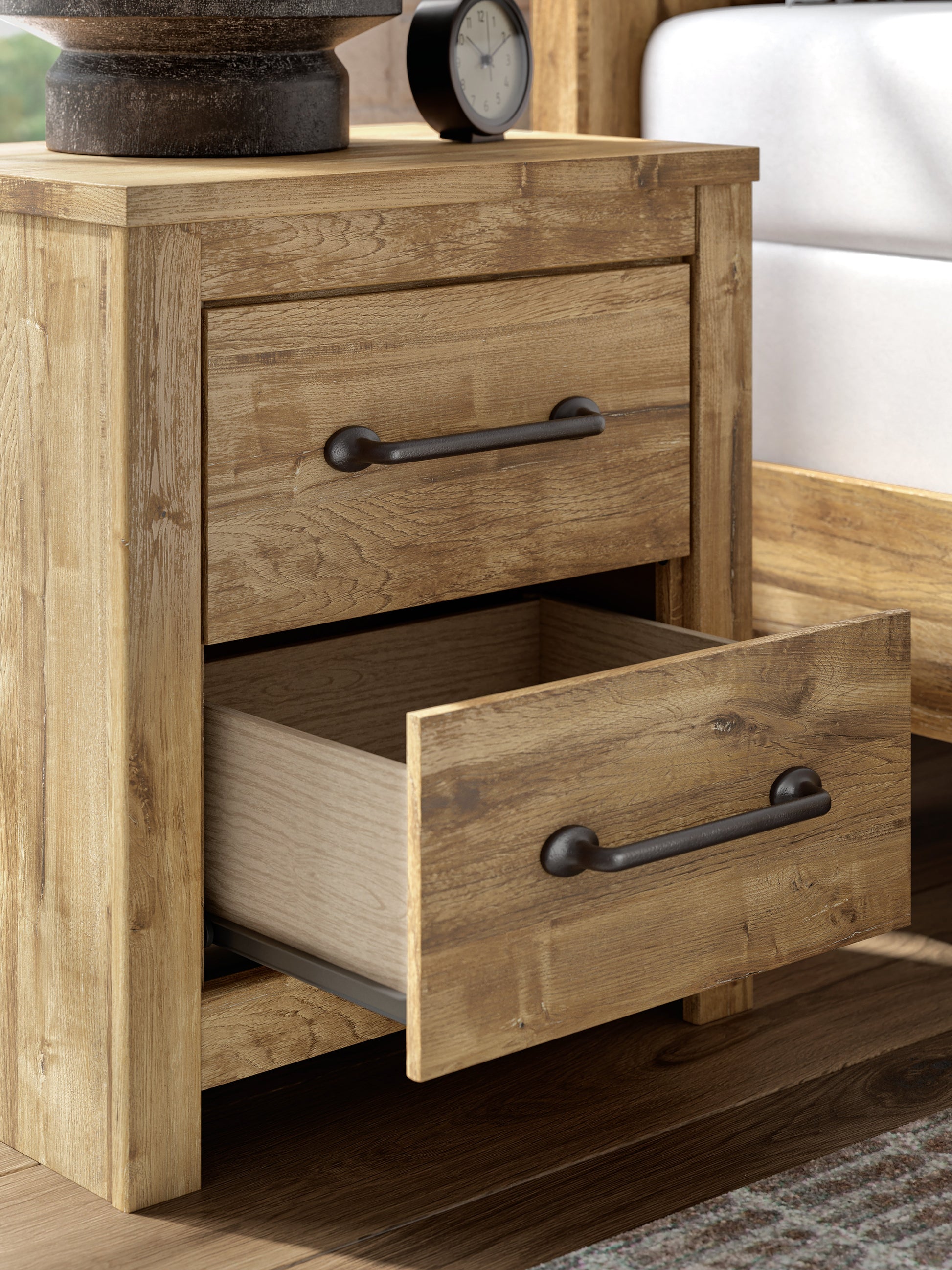 Maystonna Brown Two Drawer Night Stand- Viva Furn