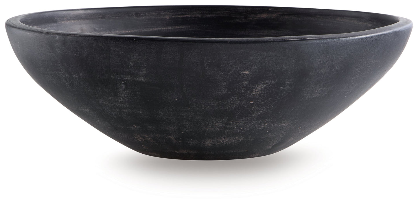 Meadie Distressed Black Bowl- Viva Furn