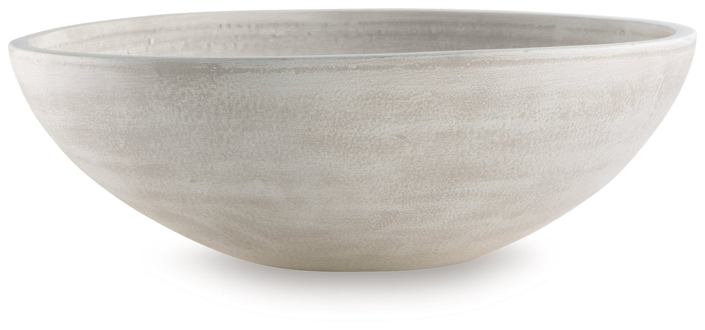 Meadie Distressed White Bowl- Viva Furn