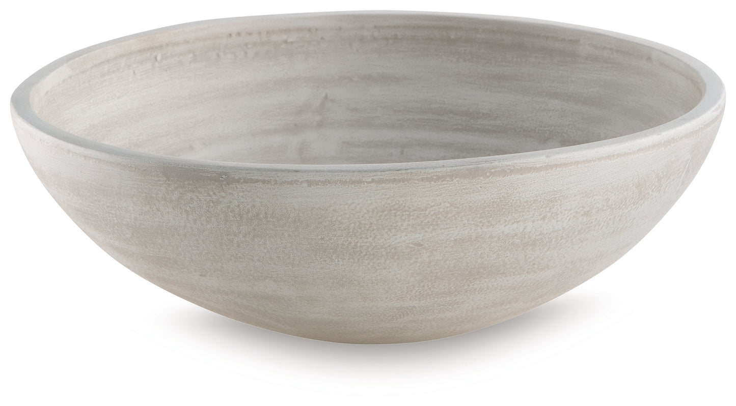 Meadie Distressed White Bowl- Viva Furn