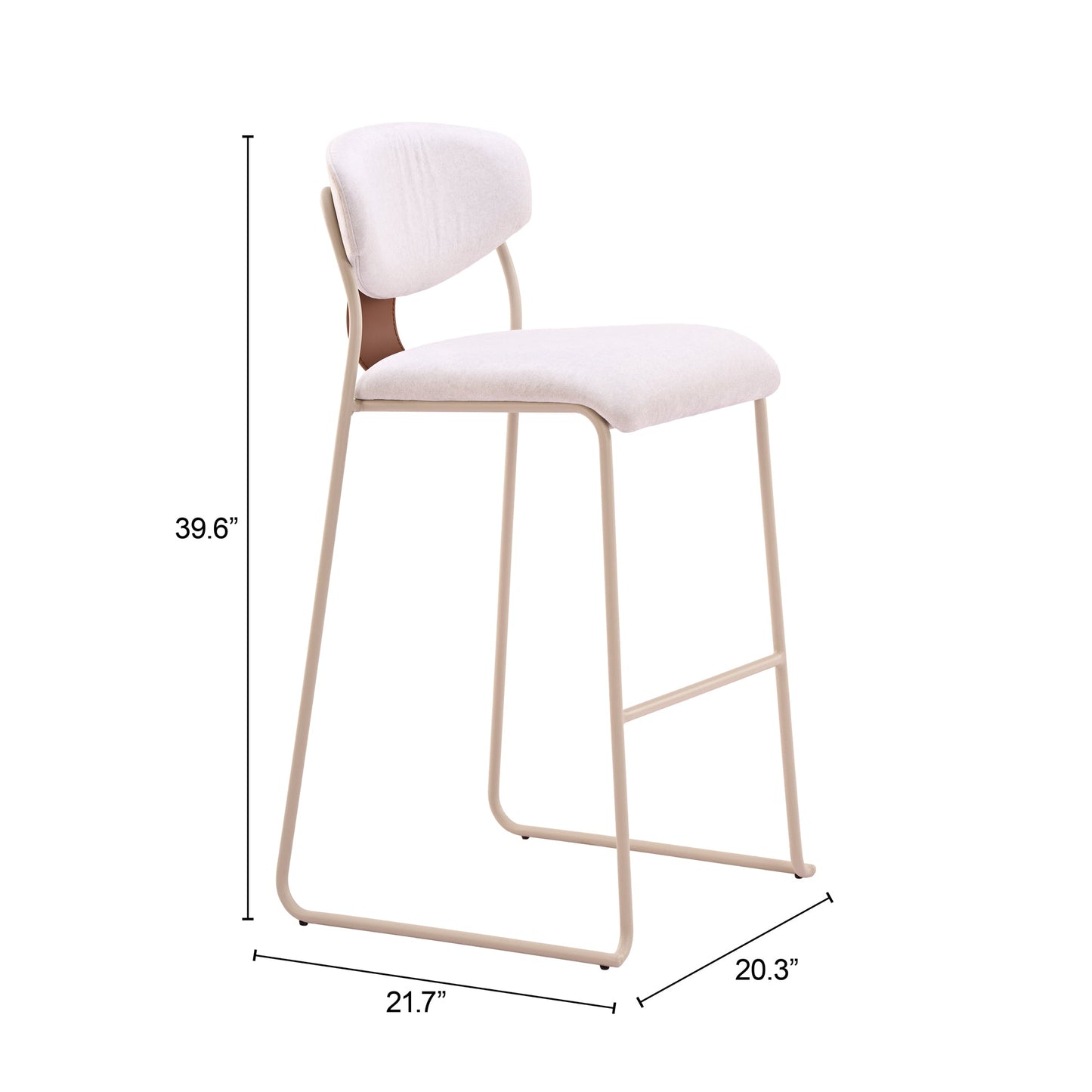 Meadow Cloud White Barstool (Set of 4) - Ornate Home