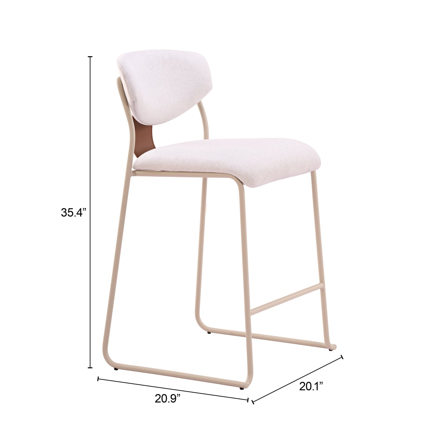 Meadow Cloud White Counter Stool (Set of 4) - Ornate Home