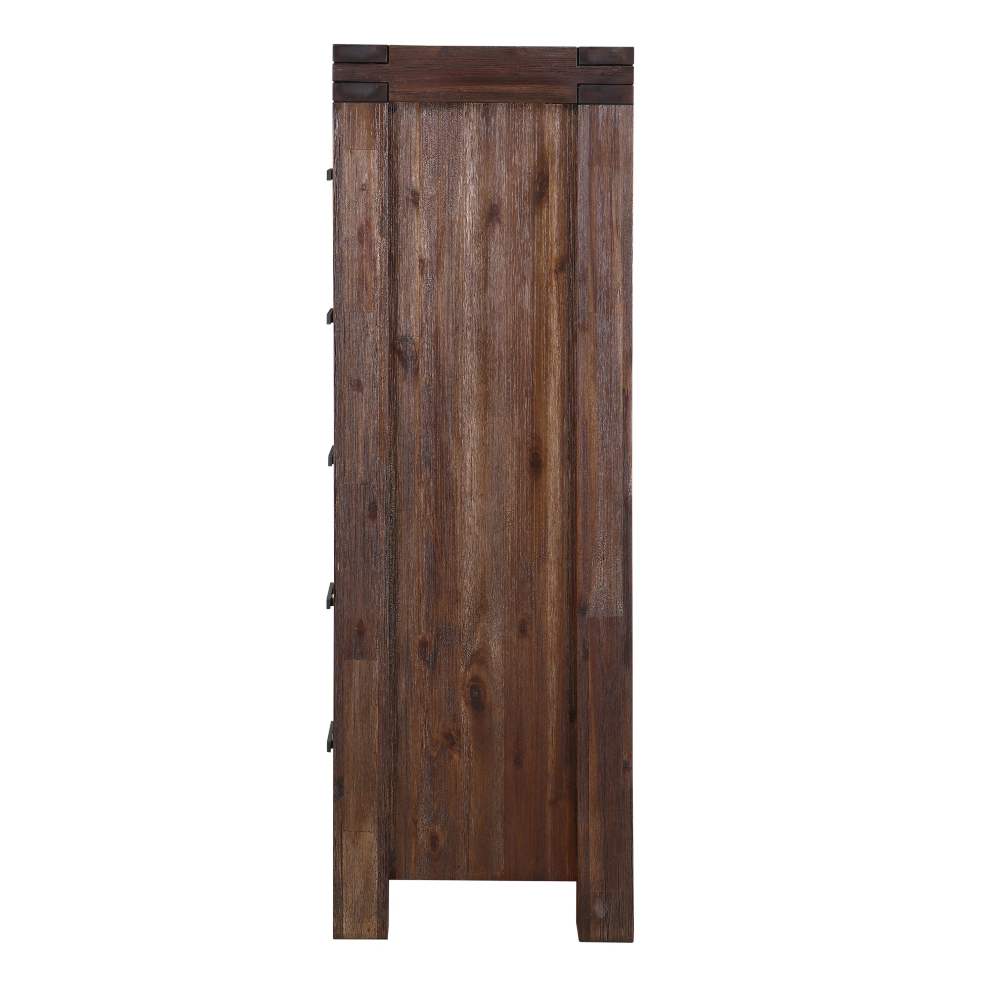 Meadow Five Drawer Solid Wood Chest in Brick Brown - Ornate Home