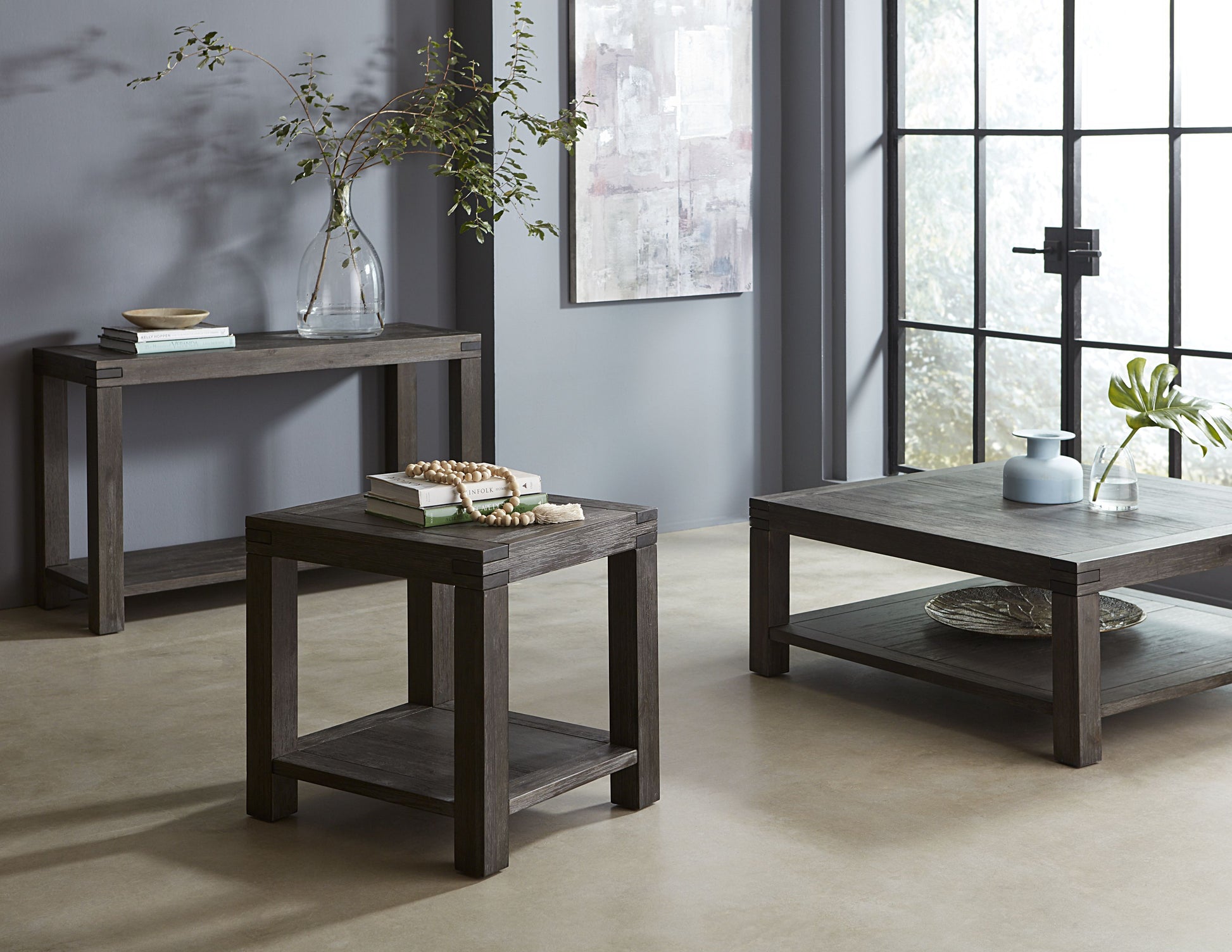Meadow Solid Wood Coffee Table in Graphite - Ornate Home