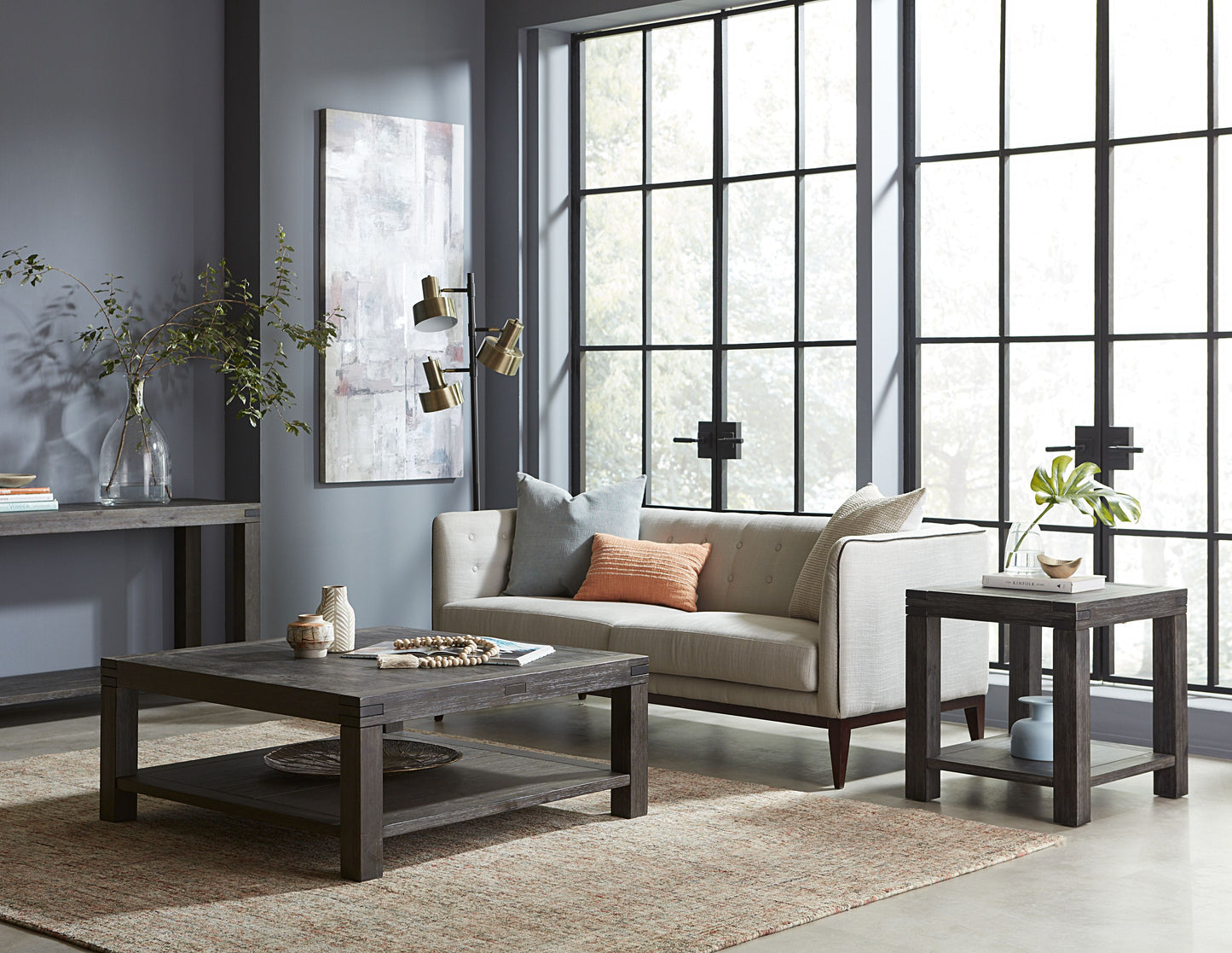 Meadow Solid Wood End Table in Graphite - Ornate Home