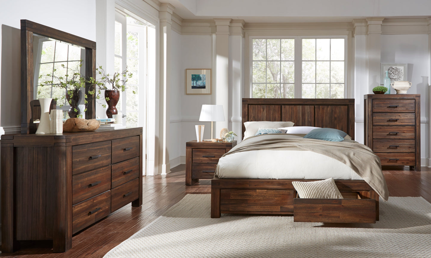 Meadow Two Drawer Solid Wood Nightstand in Brick Brown - Ornate Home