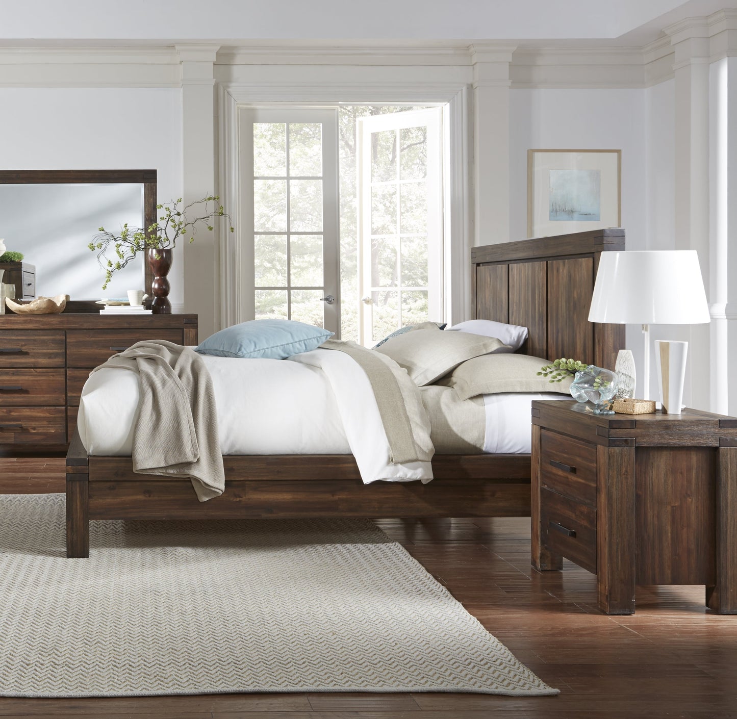 Meadow Two Drawer Solid Wood Nightstand in Brick Brown - Ornate Home