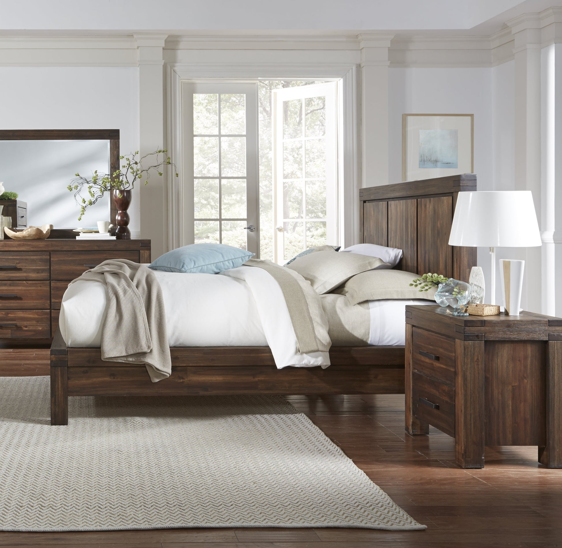 Meadow Two Drawer Solid Wood Nightstand in Brick Brown - Ornate Home