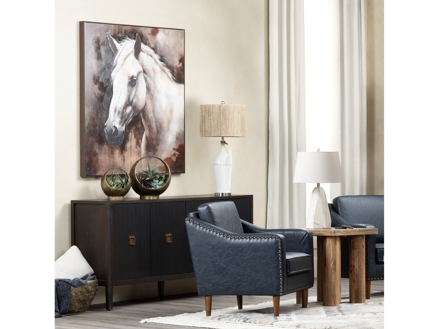 Meadows Brown/White Canvas - Ornate Home
