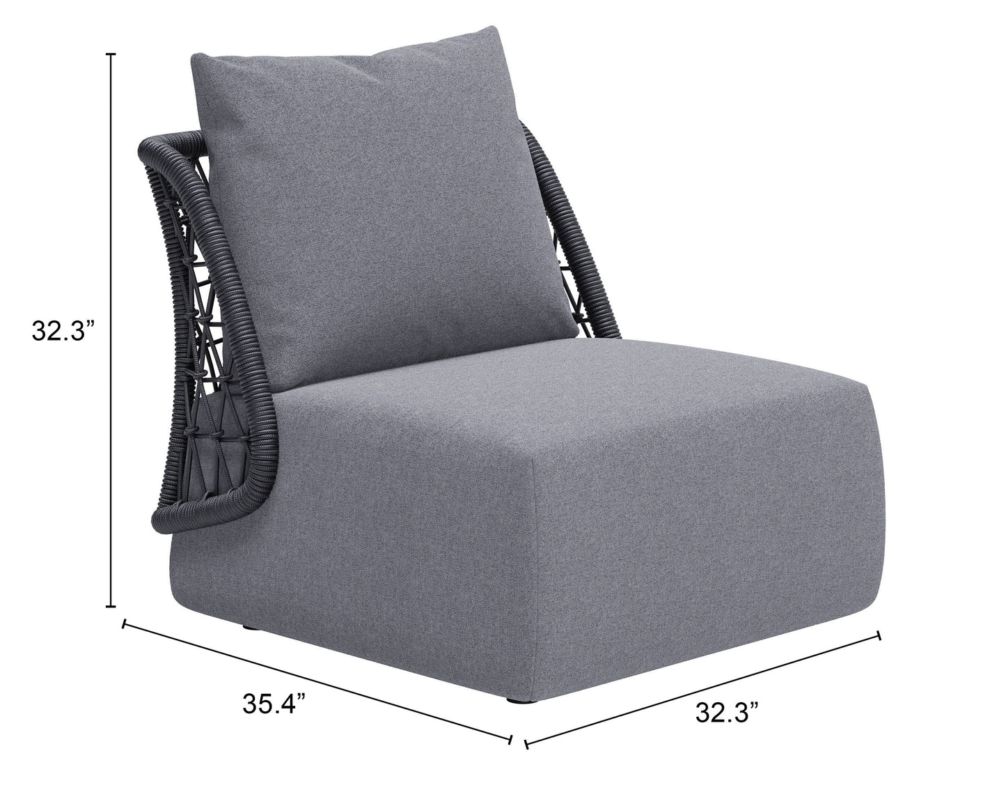 Mekan Gray Outdoor Accent Chair - Ornate Home