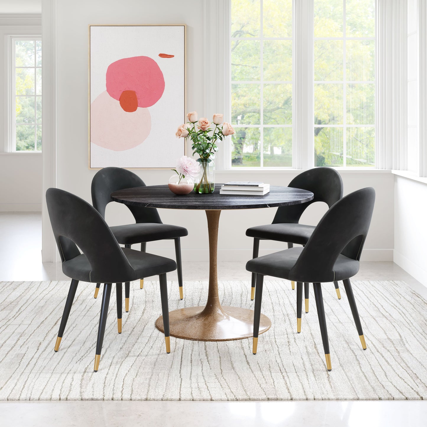 Menlo Black Dining Chair (Set of 2) - Ornate Home