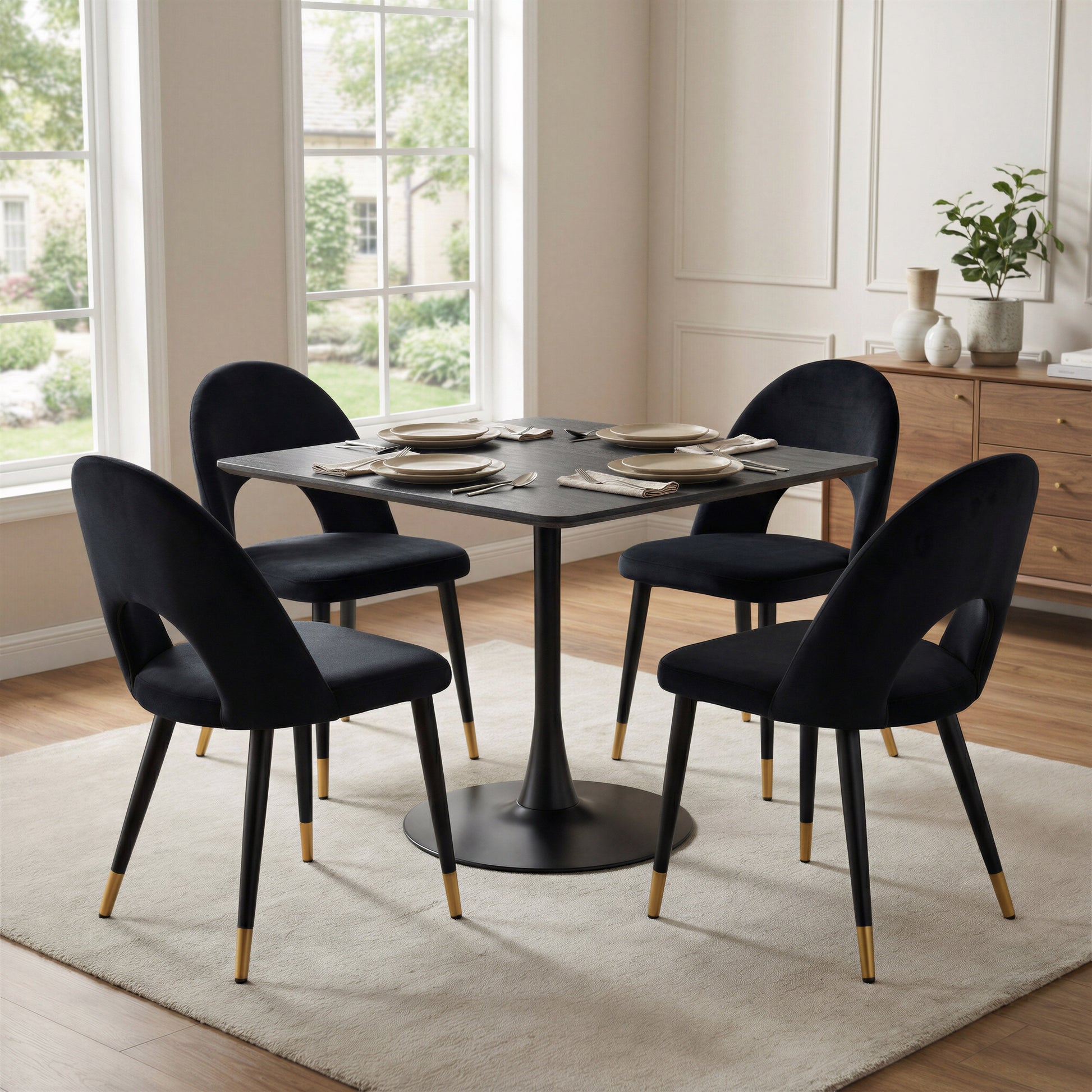 Menlo Black Dining Chair (Set of 2) - Ornate Home