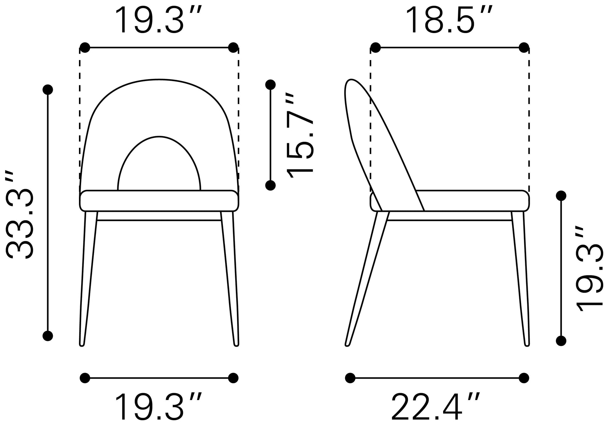 Menlo Black Dining Chair (Set of 2) - Ornate Home