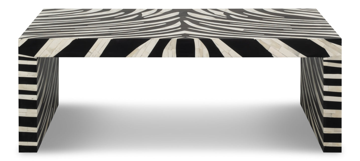 Meridian Brown Bone Inlay Cocktail Table - Ornate Home