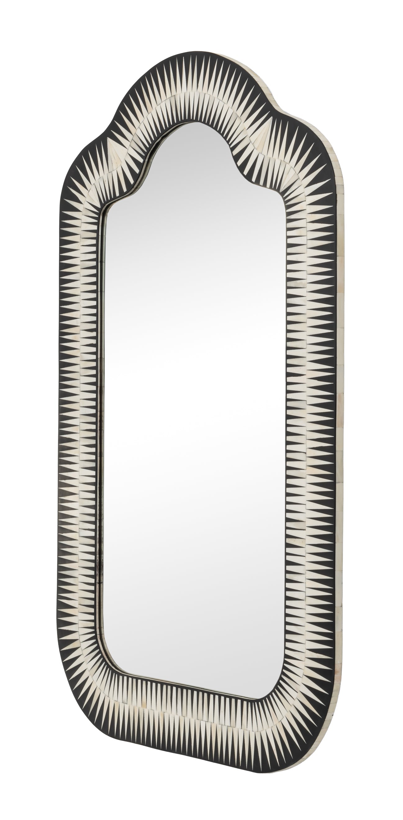 Meridian Brown Bone Inlay Mirror - Ornate Home