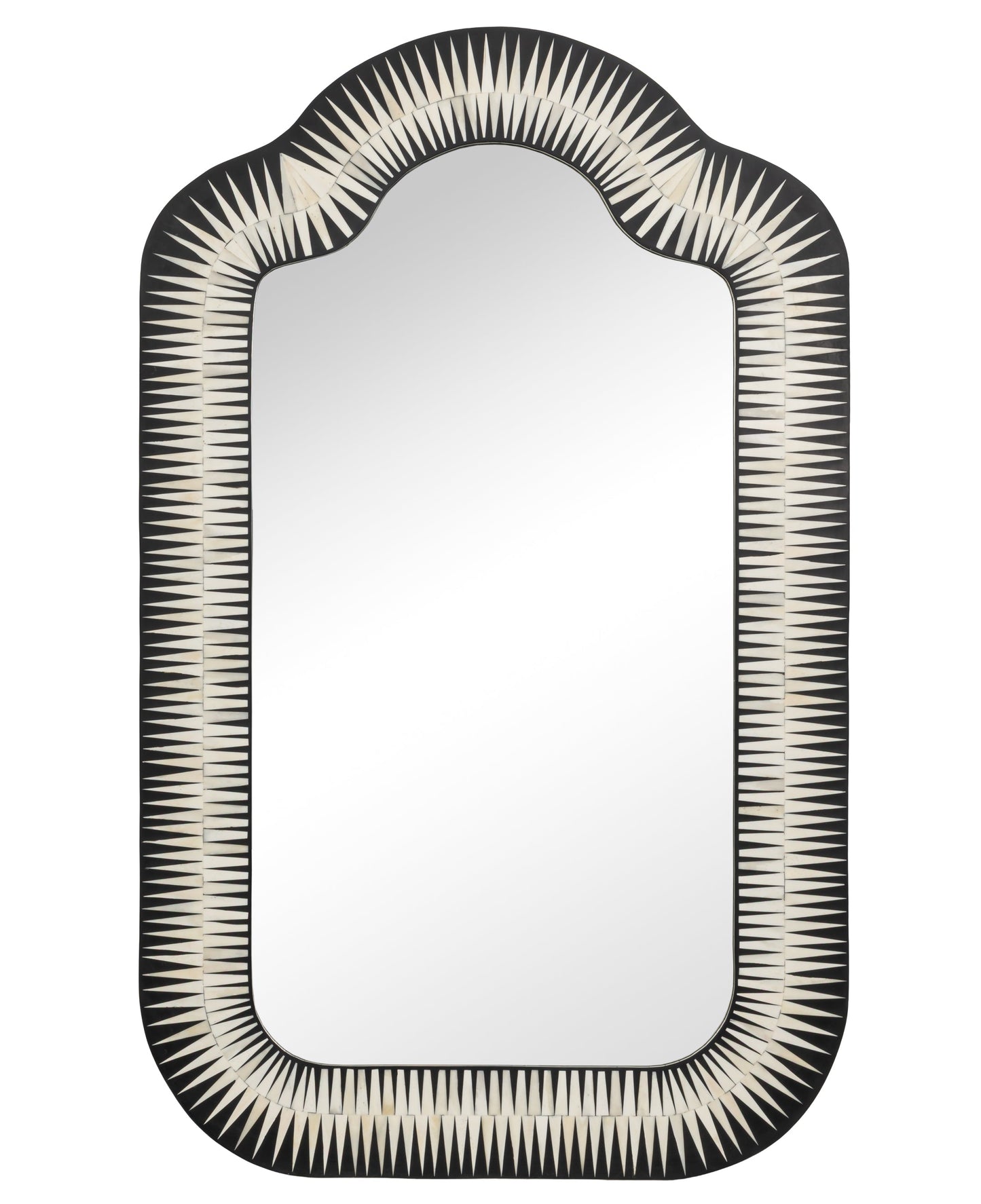 Meridian Brown Bone Inlay Mirror - Ornate Home