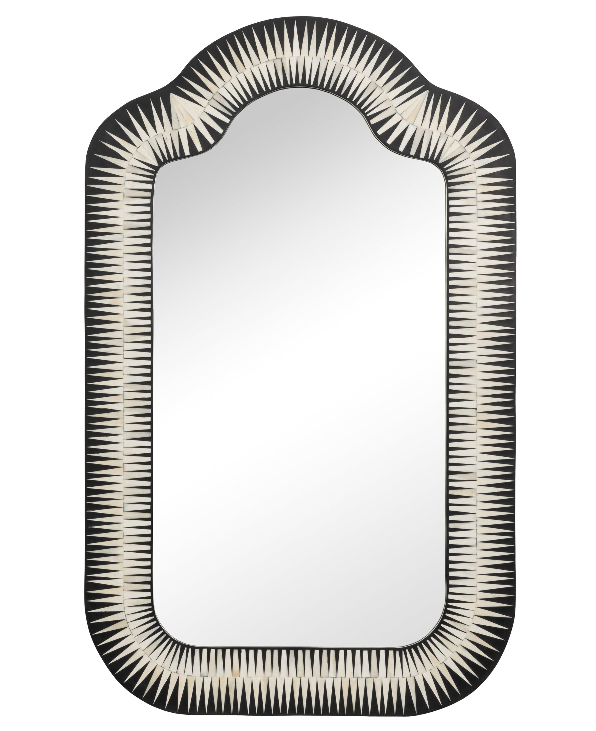 Meridian Brown Bone Inlay Mirror - Ornate Home