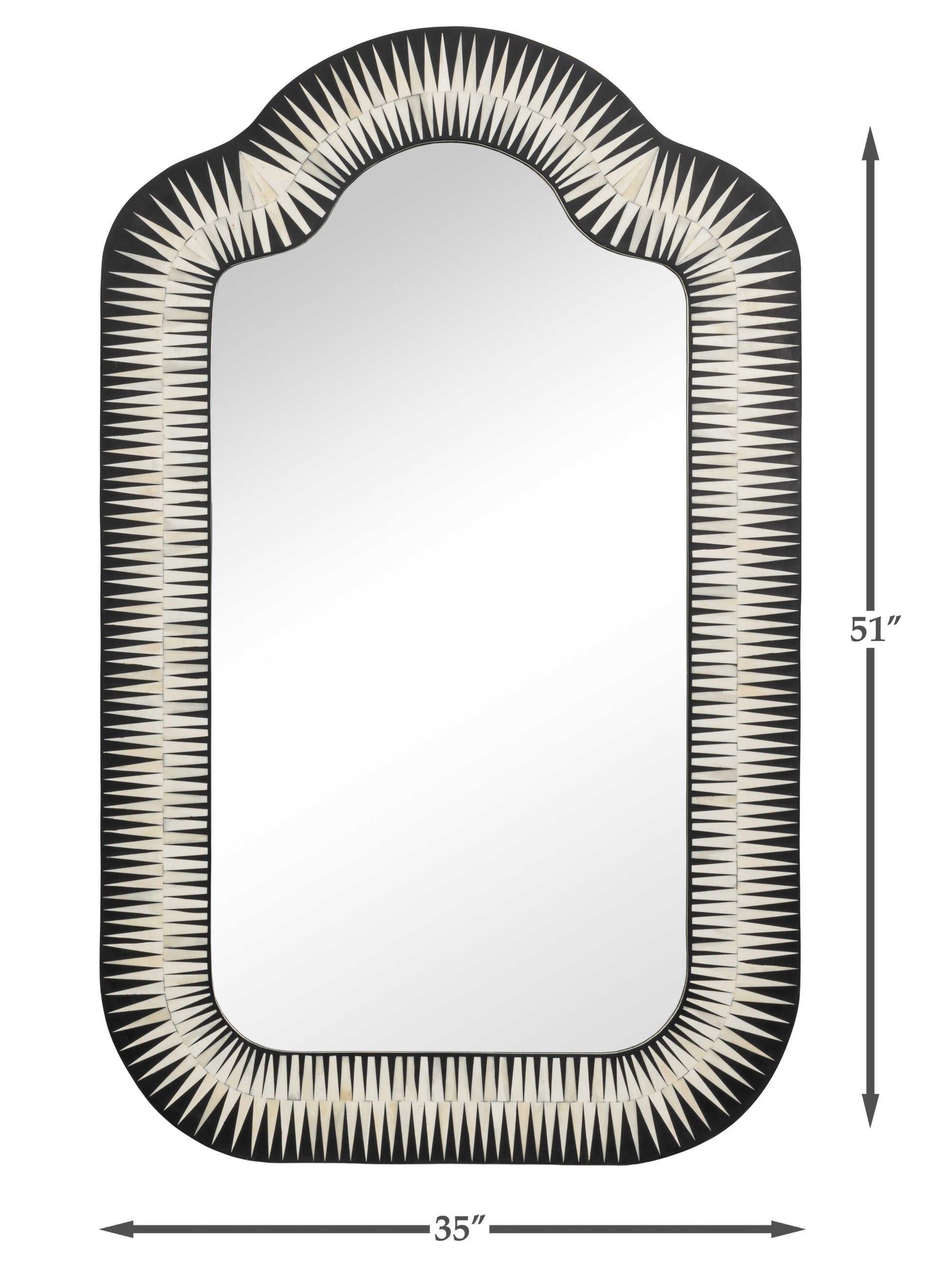 Meridian Brown Bone Inlay Mirror - Ornate Home
