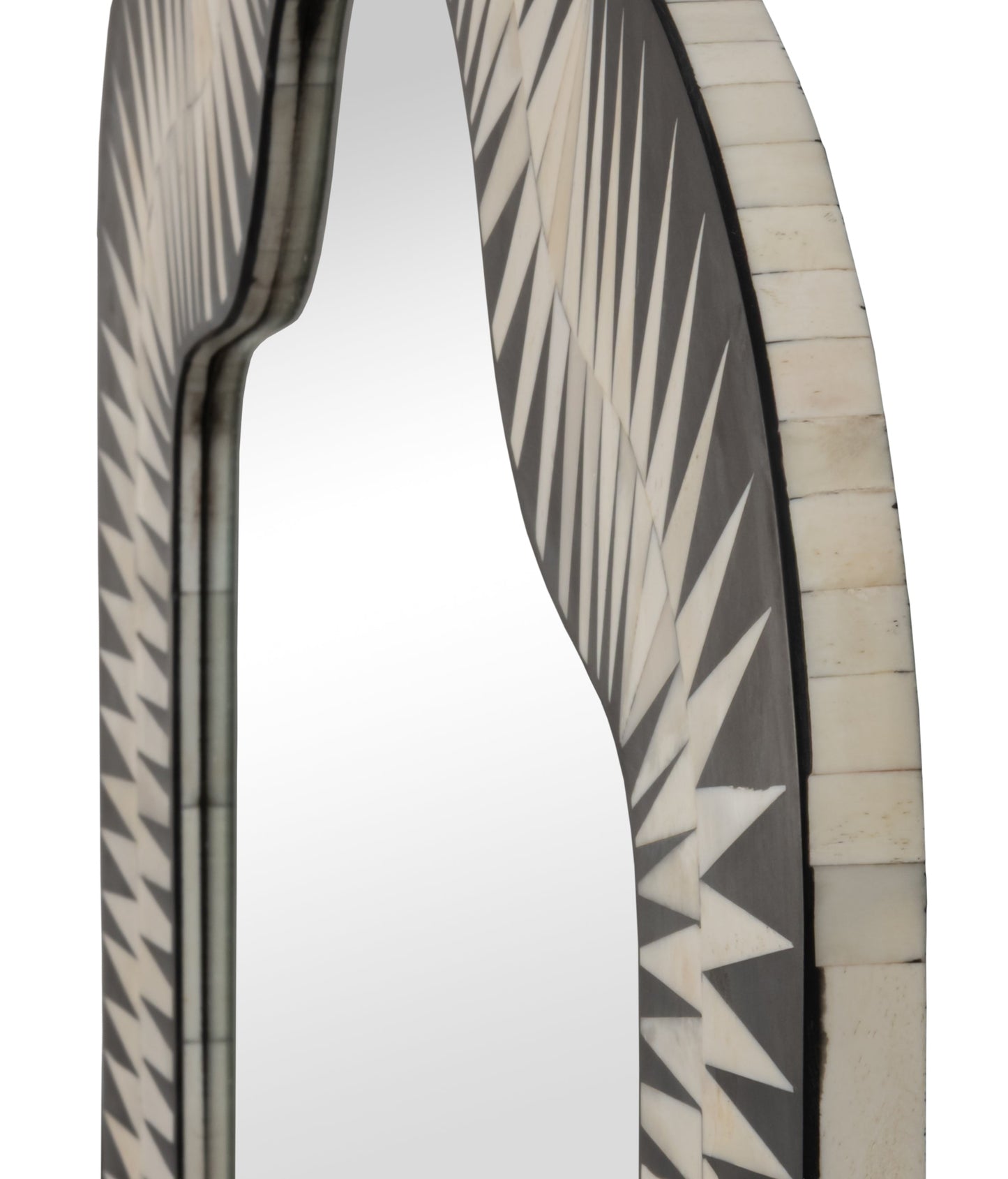 Meridian Brown Bone Inlay Mirror - Ornate Home