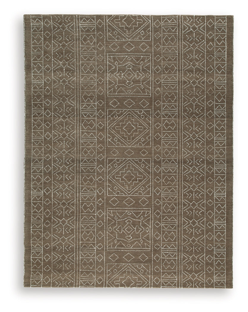 Merrittman Brown/Ivory Large Rug- Viva Furn