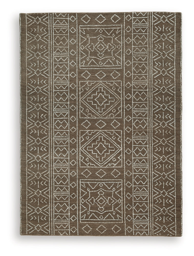 Merrittman Brown/Ivory Medium Rug- Viva Furn