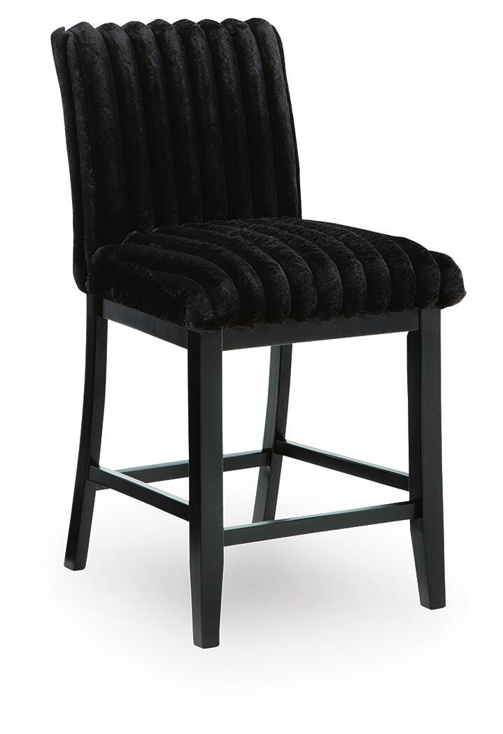 Mervannie Black Counter Height Barstool (Set of 2)- Viva Furn