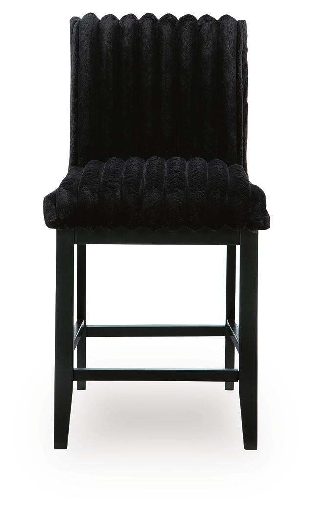 Mervannie Black Counter Height Barstool (Set of 2)- Viva Furn