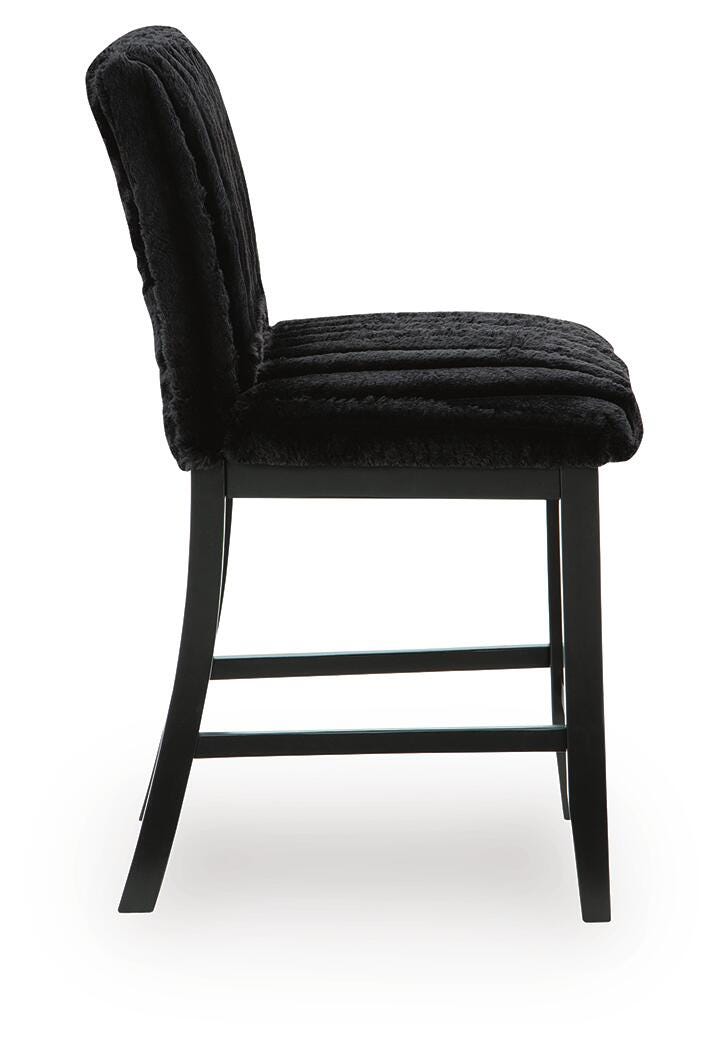 Mervannie Black Counter Height Barstool (Set of 2)- Viva Furn