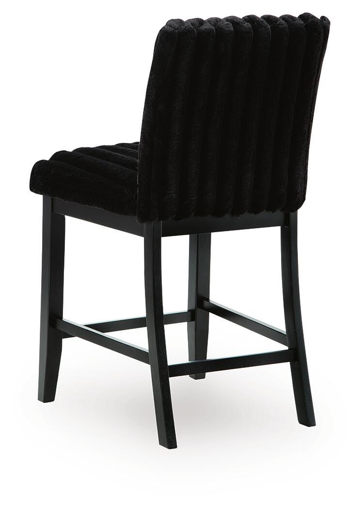 Mervannie Black Counter Height Barstool (Set of 2)- Viva Furn
