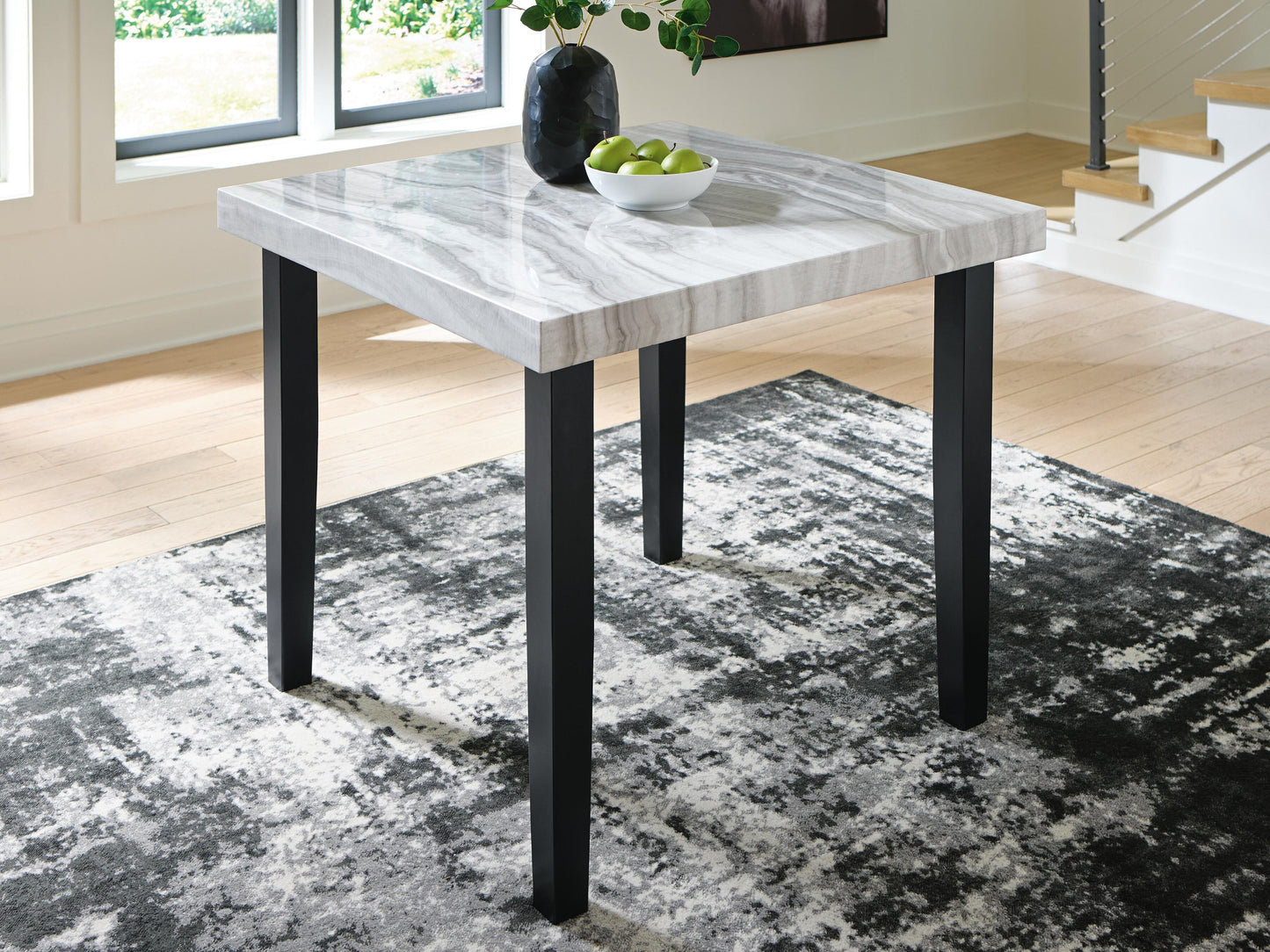 Mervannie Gray/Black Counter Height Dining Table- Viva Furn