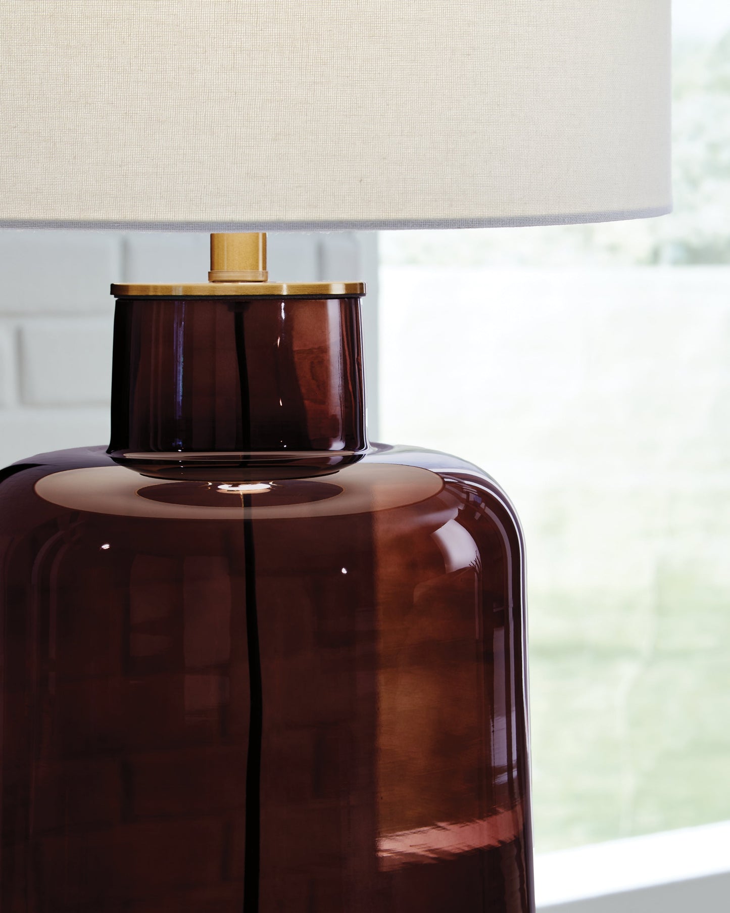 Mette Brown/Gold Glass Table Lamp (1/CN)- Viva Furn